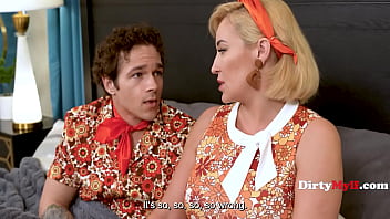 Retro sitcom shows a stepson & stepson hesitantly fucking on camera for ratings