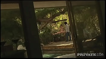 Audrey hollander blindfolded and hung in tree in bdsm rope bondage