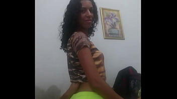 Teasing with green shorts