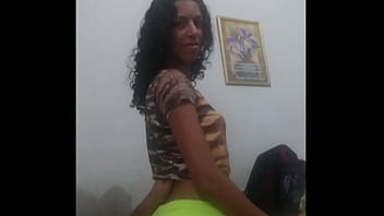 Teasing with green shorts