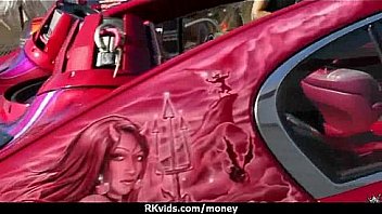 Sexy teen nails her butt on hard dick for cash 27