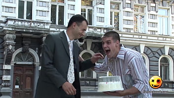 Naked and funny hold the cake ripped pants