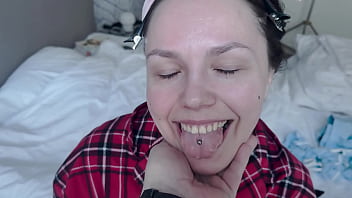 Violet deep throat ass lick face piss cum eat