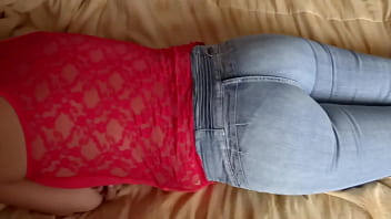 Full loads in my stepmom's big ass with her jeans up and down cumshots in her panties