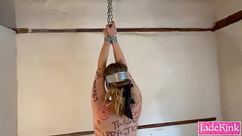 Bdsm bound slut treated like trash can and humiliation
