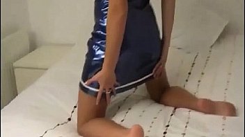 Teasing your hard cock with my shiny black pvc panties