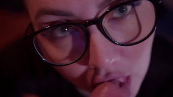 Dissolute wife sucks cock her man's