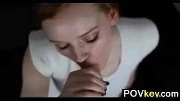 Redhead real estate agent sucking cock