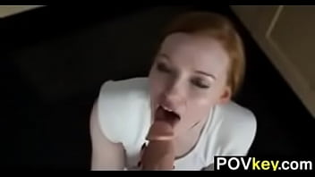Redhead real estate agent sucking cock