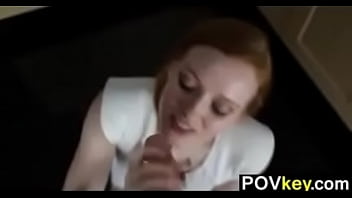 Redhead real estate agent sucking cock