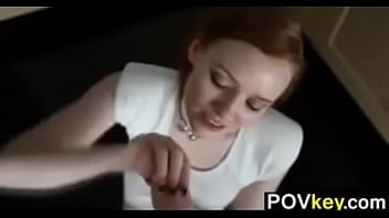 Redhead real estate agent sucking cock