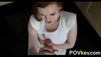 Redhead real estate agent sucking cock