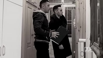 Apartment realtor and client humiliate young babe