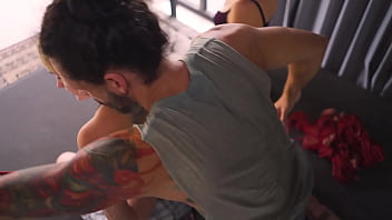 Two girls tied up and giving head