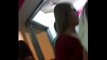 Big boobs at the mall