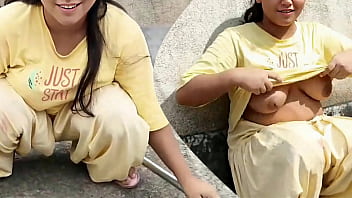 Romance on roof with young married bhabhi desi outdoor village girl hindi sex video