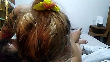 With a cute mesh lingerie she wets her teen big ass stepdaughter in milk