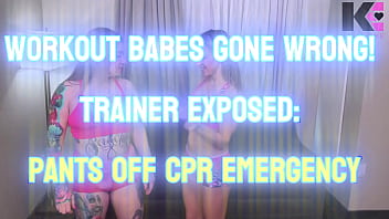 Nonton Workout Babes Gone Wrong! Trainer Exposed: Pants Off Cpr Emergency thumbnail