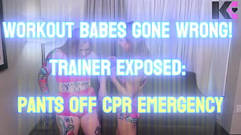 Workout babes gone wrong trainer pants off cpr emergency