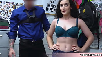 Brunette thief caught and punished hard by a mall cop Brunette thief caught and punished hard by a mall cop