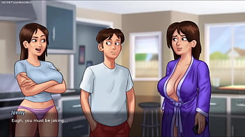 Summertime saga by darkcookie amazing stepsis shows her huge natural boobs horny slut stepsis jenny loves showing her huge tits