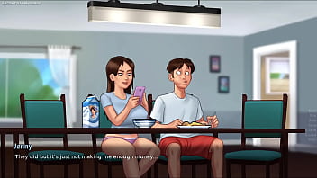 Summertime saga by darkcookie amazing stepsis shows her huge natural boobs horny slut stepsis jenny loves showing her huge tits