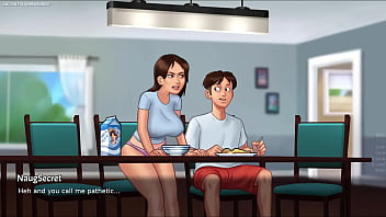 Summertime saga by darkcookie amazing stepsis shows her huge natural boobs