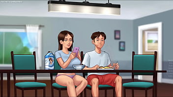 Summertime saga by darkcookie amazing stepsis shows her huge natural boobs horny slut stepsis jenny loves showing her huge tits