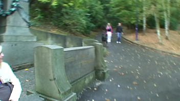 Horny blonde picked up on the street and anal fucked in the park