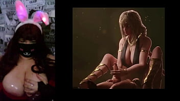 Hot mommy with big natural tits watching hentai with the webcam on