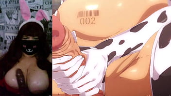 Hot mommy with big natural tits watching hentai with the webcam on