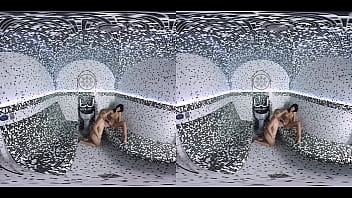 Lesbians get naughty at the sauna in virtual reality vrporn