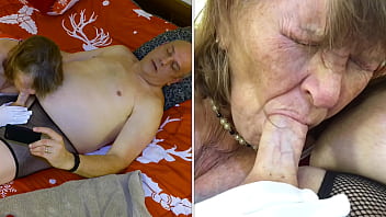 Mature celebrates christmas in july by giving a great blowjob