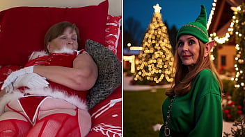 Mature celebrates christmas in july by giving a great blowjob