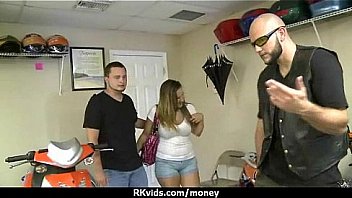 Sexy teen nails her butt on hard dick for cash 14