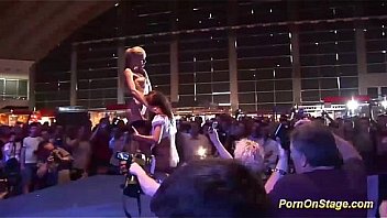 Lesbian porn orgy in public