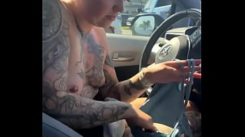 Just a girl trynna fix her sports bra in the gym parking lot