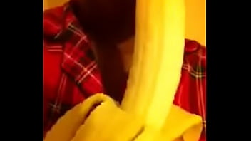 Black girl imitates giving head for her horny boyfriend