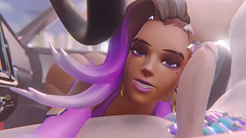 Overwatch sombra with sexy body enjoys huge dick