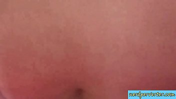 Nerd films masturbating slut