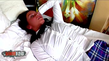 Young brunette in shool uniform deep anal fucking
