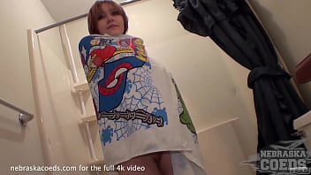 Pretty girl showering