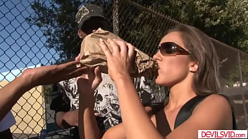 Teen demi hawks is practicing blowjob with her stepdads lets the guy lick and finger her pussy before she tries deepthroating his big cock