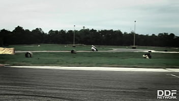 Biker bangs fan's asshole