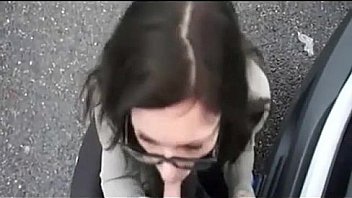 Casual whore takes all his cum in public