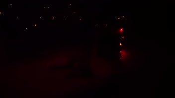 The sensual stepmother shows off her naked body at christmas