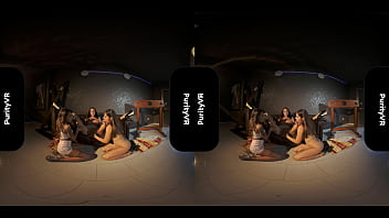 Two milfs bang a 18teen with strap on