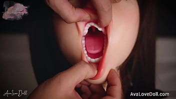 Yuka realistic sexdoll blow a huge cock