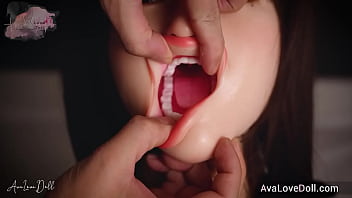 Yuka realistic sexdoll blow a huge cock