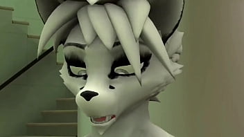 Furry con cerveza y con grandes tetas fornican en un bar